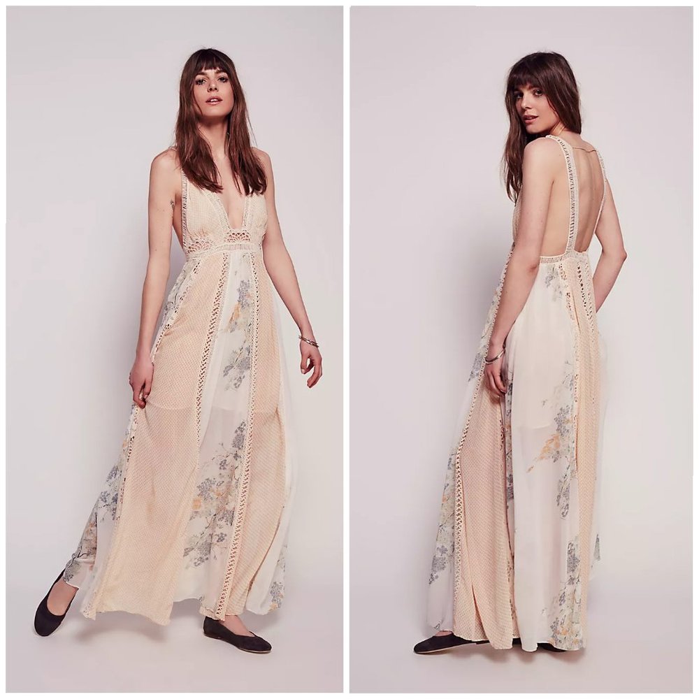 Free People RARE HTF Queen of the Sun Maxi Dress - Picture 2 of 16